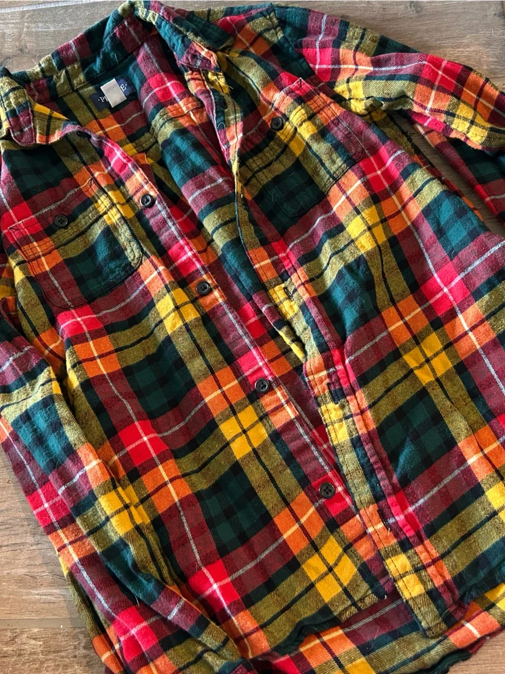 The Children's Place Red, Green & Yellow Plaid Button-Down Shirt